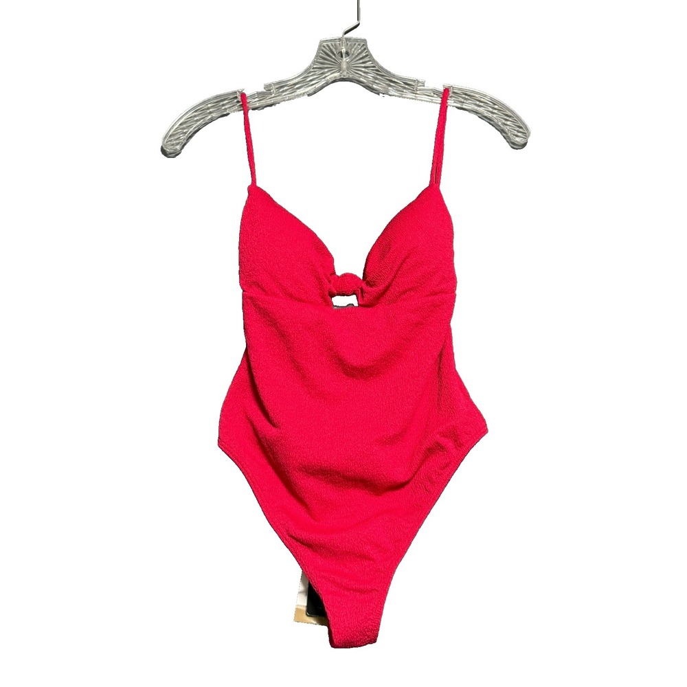 ViX Paula Hermanny Firenze Erin One Piece Swimsuit Cherry Red Gold Luxury Medium